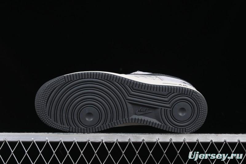 Nike Air Force 1 '07 Low Stussy Collaboration Grey Swoosh Casual Sneakers - XZ6188-911