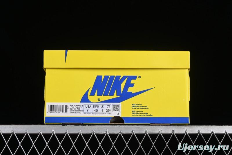 Nike Travis Scott x Air Jordan 1 Low OG Retro Sneakers with Reverse Swoosh - DZ4137-700