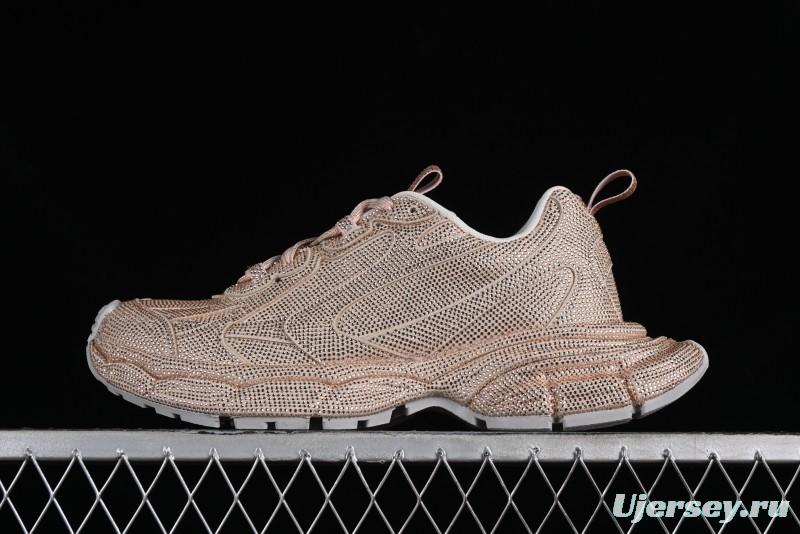 Balenciaga Phantom Sneaker Champagne Gold Full Diamond Trend Running Shoes - W3XL59645