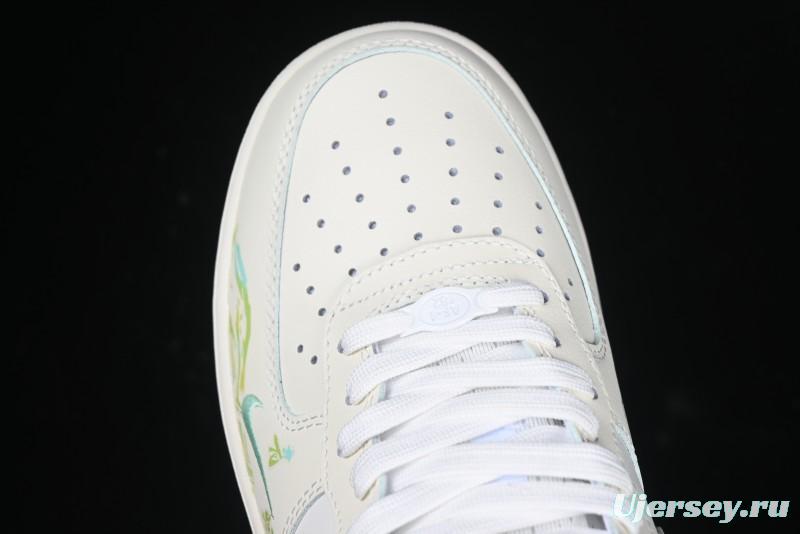 Nike Air Force 1 '07 Low "Green Snake" Year of the Snake Limited Edition Casual Sneakers with Bamboo and Serpent Design - FB1893-555