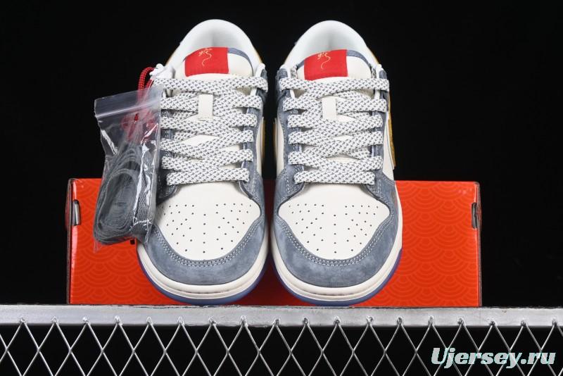 Nike SB Dunk Low Year of the Snake Limited Edition - Gold Snake Anniversary Custom Low-Top Casual Sneakers - XX3168-116