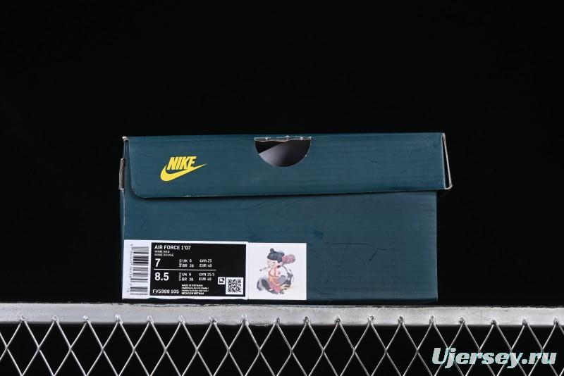 Nike Air Force 1 '07 Low "Nezha" 2D Hand-Painted Doodle Casual Sneakers with Full-Length Air Cushion - FV5988-105