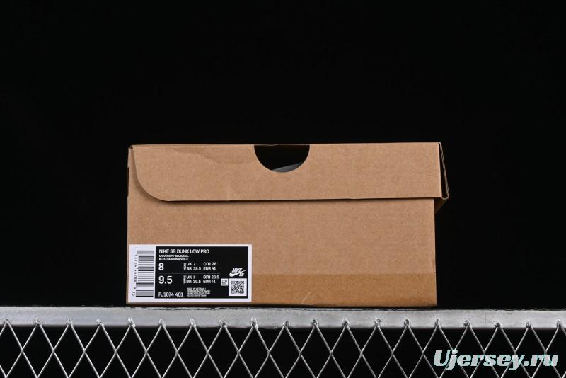 Nike SB Dunk Low Pro ISO Skateboarding Shoes in University Blue with White Swoosh - FJ1674-401