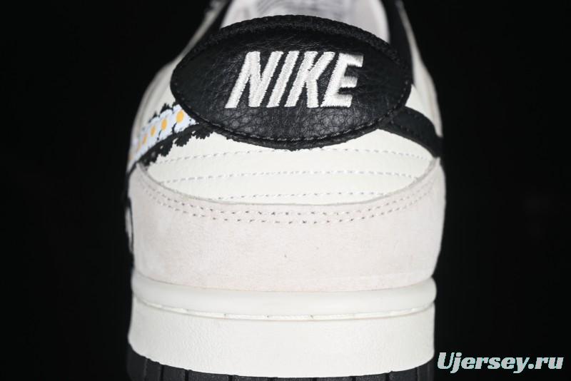 Nike SB Dunk Low Lightning Collaboration Daisy White Swoosh Anniversary Custom Low-Top Casual Skate Shoes - DJ2024-073