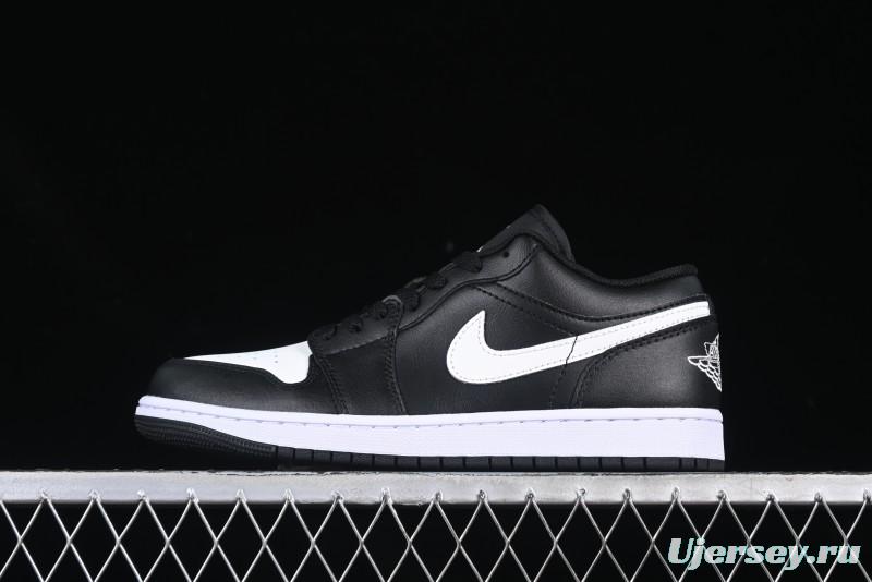 Nike Air Jordan 1 Low Retro Basketball Shoes in Black and White - 553558-043