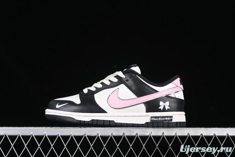 Nike SB Dunk Low Butterfly Bow Black White Pink Low-Top Casual Skate Shoes - BP1220-009