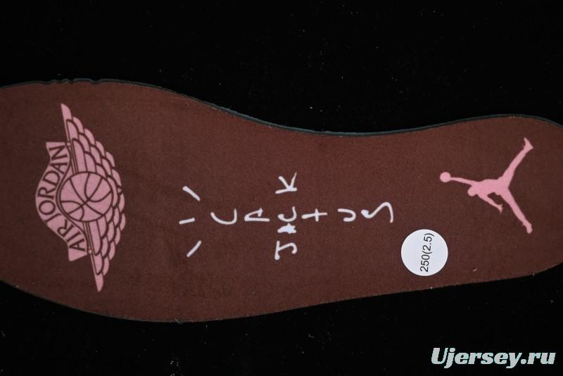 Nike Travis Scott x Air Jordan 1 Low OG AJ1 Reverse Swoosh Sneakers - DZ4137-206