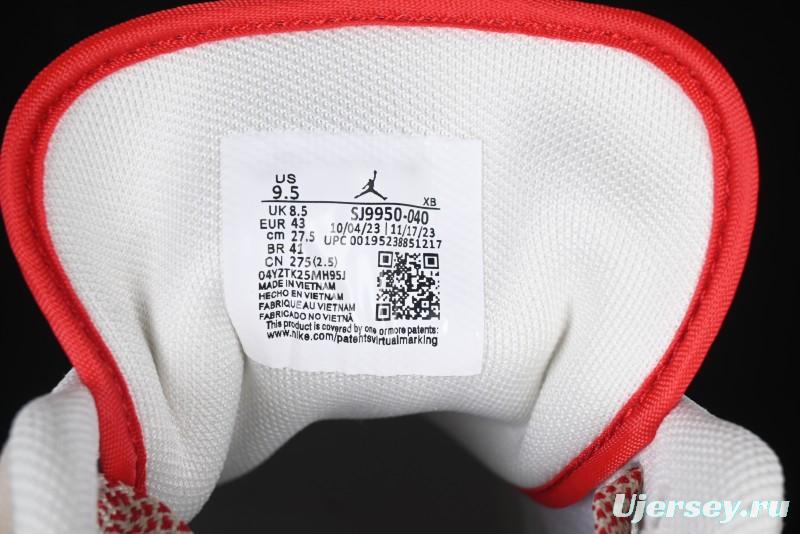 Nike Air Jordan 1 Low Stussy Collaboration Khaki Red Hook Retro Basketball Shoes - SJ9950-040