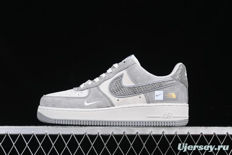 Nike Air Force 1'07 Low The North Face Collaboration Pig Grey Snake Print Low-Top Casual Sneakers - DF0188-027