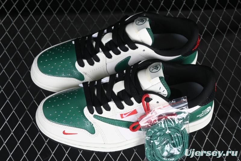 Nike Travis Scott x Fragment Design x Air Jordan 1 Low OG SP AJ1 Low Top Sneakers in Off White and Teal - CH6336-021