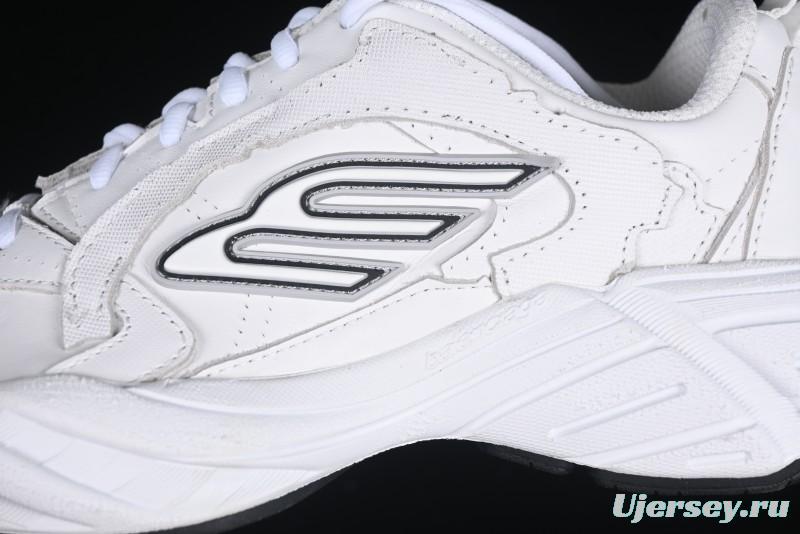 Balenciaga Monday Leather Round Toe Lace-Up Low-Top Lifestyle Sneakers - WDTSC9110