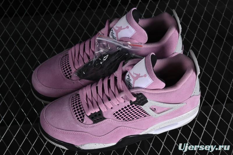 Nike Air Jordan 4 Retro "Orchid" Sneakers with Suede Upper and Cement Grey Accents - AQ9129-501