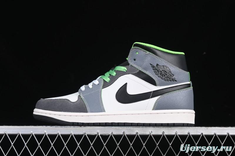 Nike Air Jordan 1 Mid Basketball Shoes in White Grey Brown Casa 93 Colorway - HQ3829-001