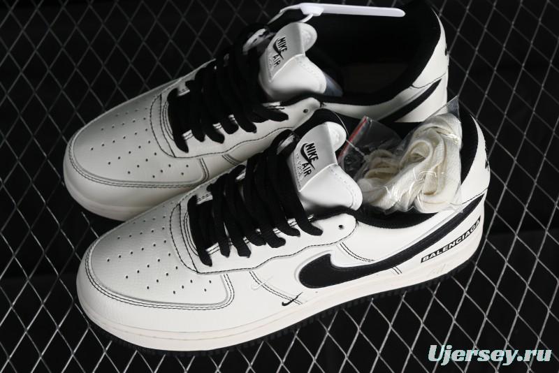 Balenciaga x Nike Air Force 1 '07 Low Triple Swoosh Beige Black Casual Shoes - FR0538-090