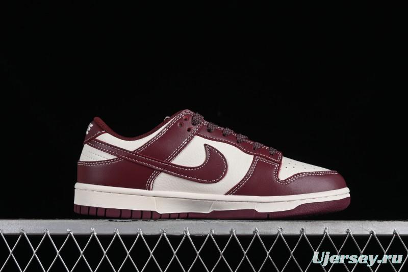 Nike SB Dunk Low Stussy Collaboration - Burgundy Starry Sky Anniversary High-End Custom Low-Top Casual Skate Shoes - BB9898-001