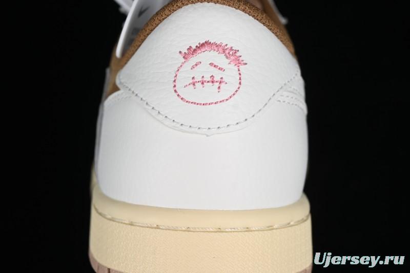 Nike Travis Scott x Air Jordan 1 Low OG AJ1 Reverse Swoosh Sneakers - DM7866-106