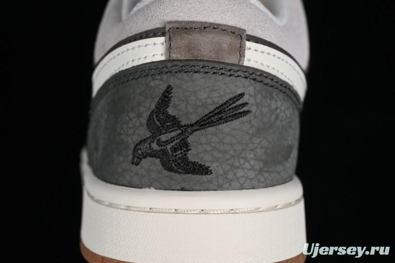 Nike Air Jordan 1 Low "Snkrs Day" Casual Sneakers with Grey Toe Design - FD0399-004