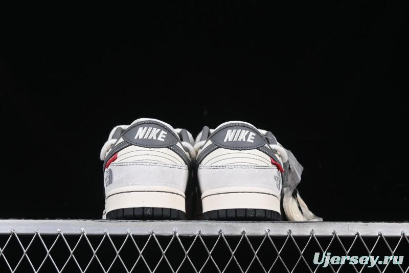 Nike SB Dunk Low The North Face x Supreme Collaboration Light Gray Hook Anniversary Custom Low-Top Casual Skate Shoes - YX5066-230