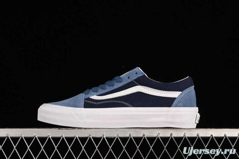 Vans Sk8-Mid Reissue 83 High-End Blue Suede Retro Skate Shoes - VN000CQDDWR