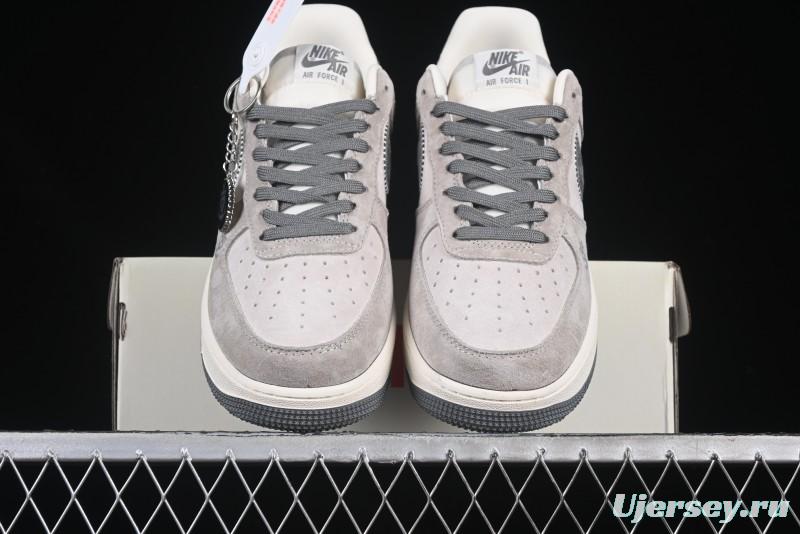 Nike Air Force 1 '07 Low Violent Bear Collaboration Grey Embroidered Swoosh Low-Top Casual Sneakers - KK1988-047