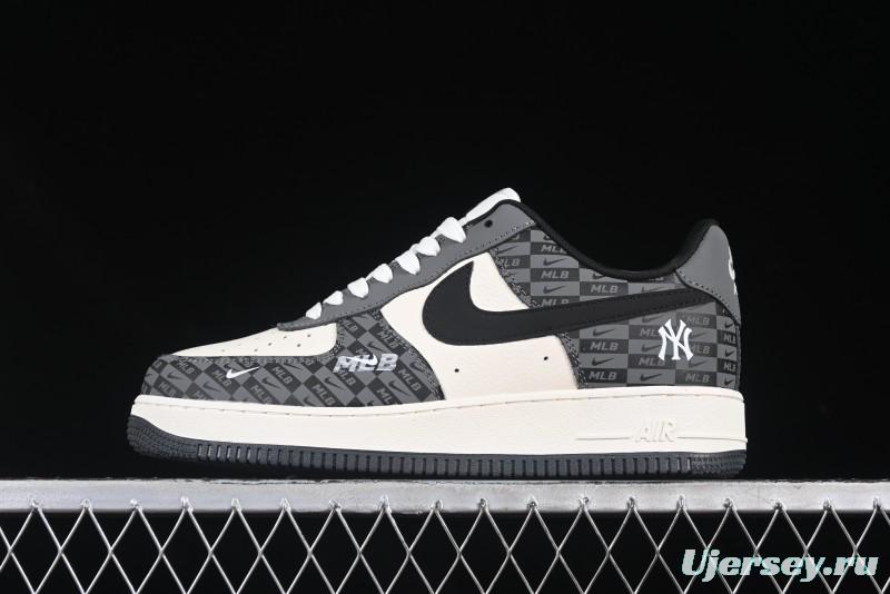 Nike Air Force 1 '07 Low MLB Collaboration Dark Checkered Beige Low-Top Casual Sneakers - DF0188-038