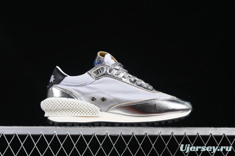 Golden Goose Marathon Silver Comfortable Low-Top Lifestyle Sneakers - X.E5