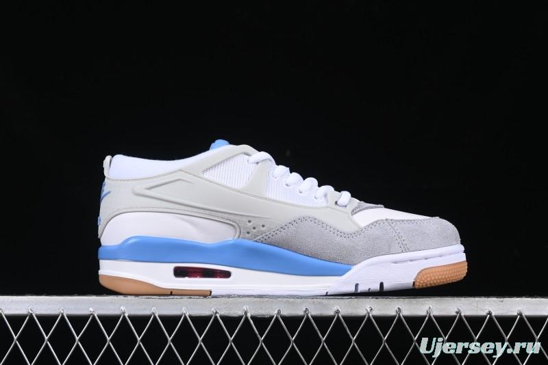 Nike Air Jordan 4 Remastered Retro Sneakers in White Blue - FQ7939-104