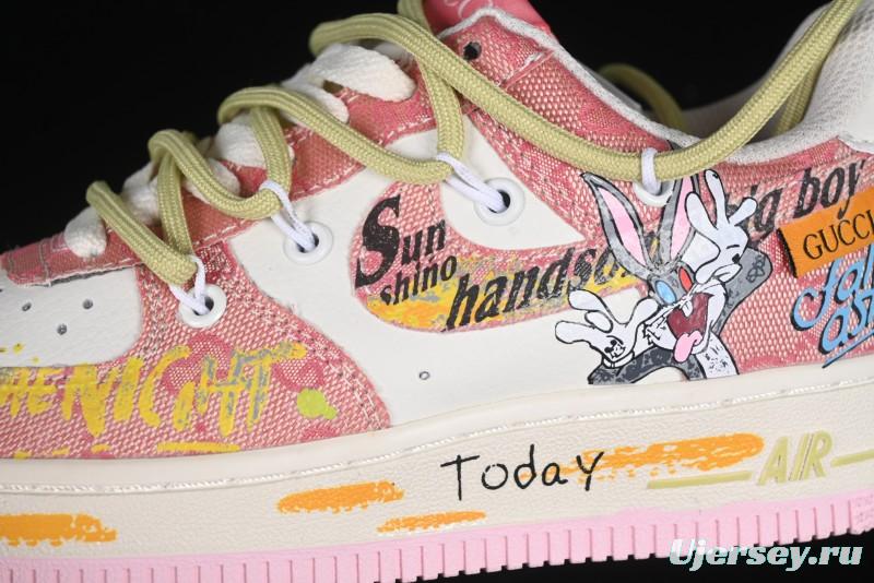 Nike Air Force 1 '07 Low Bugs Bunny Custom Casual Sneakers - BD7700-666