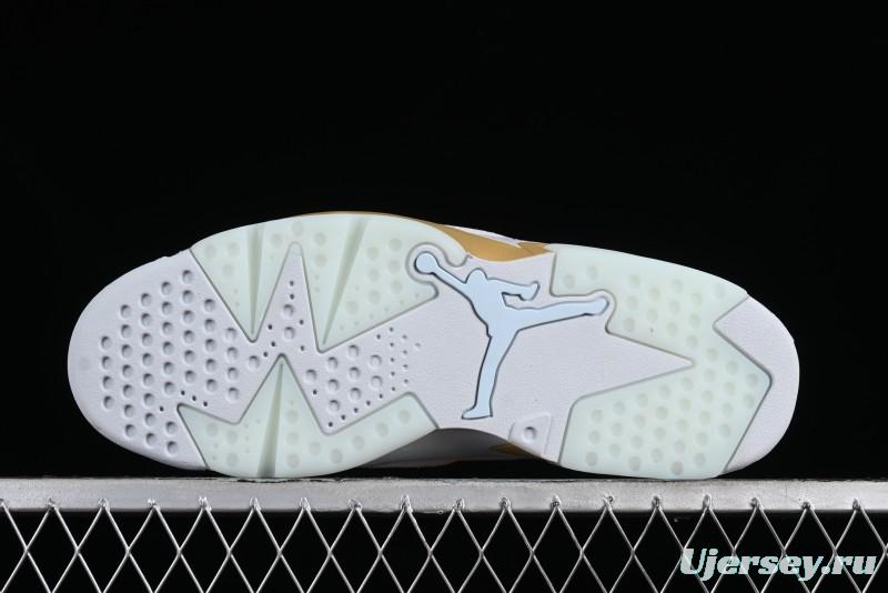 Nike Air Jordan 6 Retro Paris Olympics Sneakers with Metallic Gold Accents - DQ4914-074