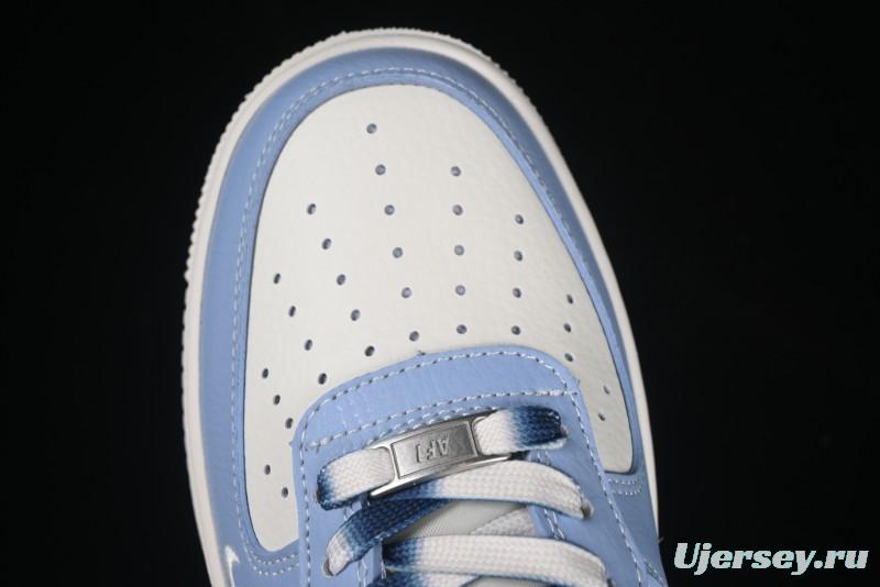 Nike Air Force 1 '07 Low Stussy Collaboration Dual-Tone Sky Blue Low-Top Casual Sneakers - XS1958-516