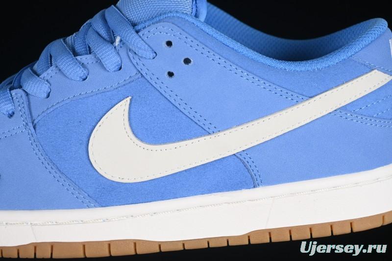 Nike SB Dunk Low Pro ISO Skateboarding Shoes in University Blue with White Swoosh - FJ1674-401