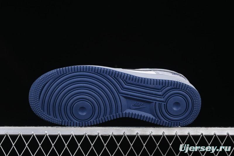 Nike Air Force 1 '07 Low Stussy Collaboration Grey Blue Pig Bear AF1 Low Top Casual Sneakers - DF0188-017