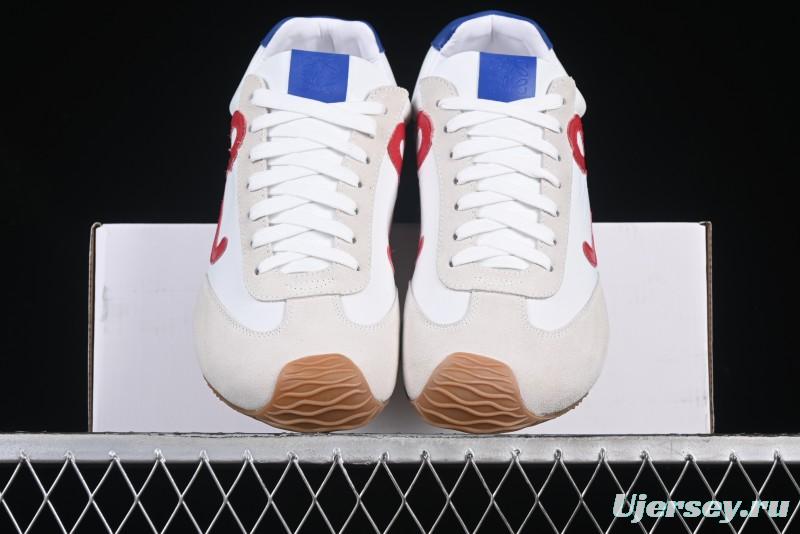 Loewe Ballet Runner 2.0 Sneakers Retro Style Low-Profile Casual Sports Shoes with Asymmetric Toe Design - White Blub