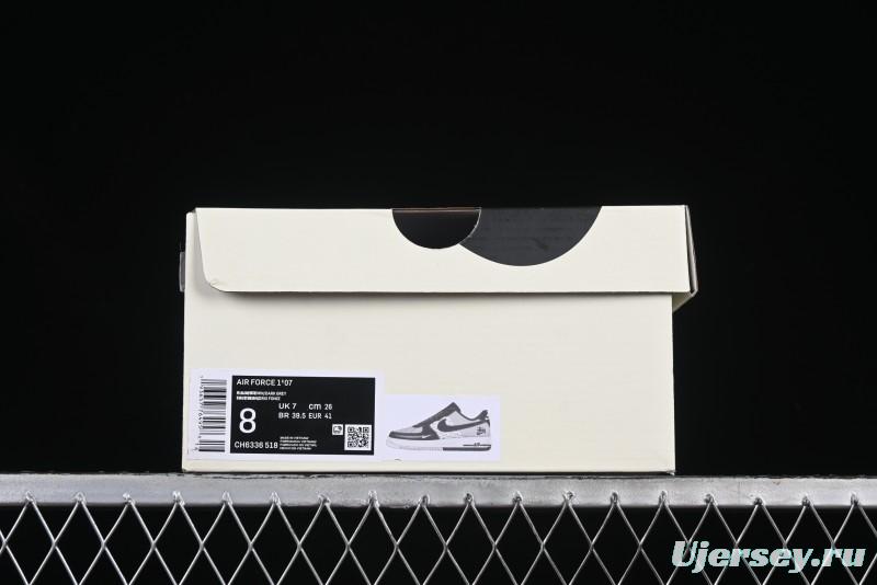 Nike Air Force 1 '07 Low Stussy Collaboration Black Leather Low-Top Casual Sneakers - CH6336-518