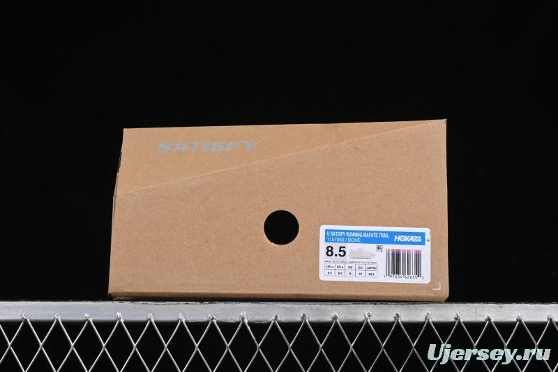 HOKA ONE ONE Satisfy Running Mafate Trail Low-Cut Cushioned Outdoor Hiking Shoes - 1157050 BONE