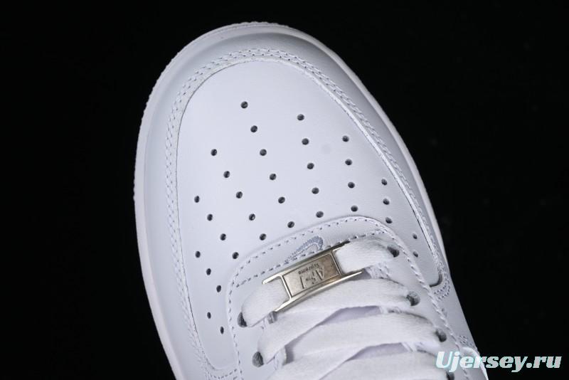 Nike Supreme x Air Force 1 '07 Low White Red Collaboration Casual Sneakers - CU9225-101