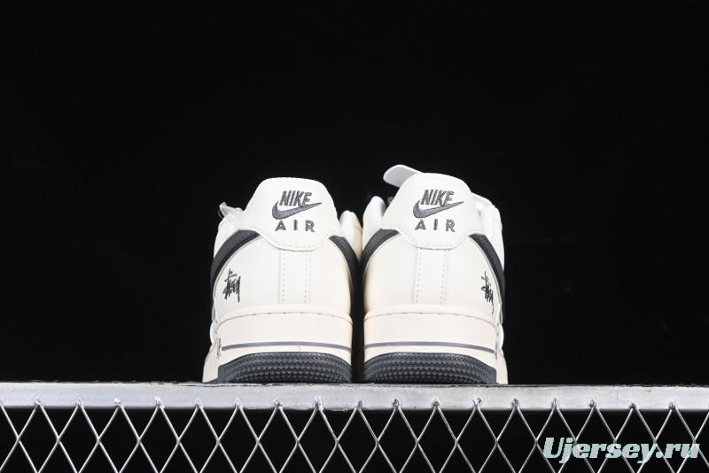 Nike Air Force 1 '07 Low Stussy Collaboration - Grey English Patchwork Low-Top Casual Sneakers - XZ3328-536
