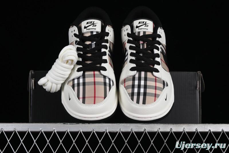 Nike Supreme SB Dunk Low Plaid Colorway Low-Top Casual Skateboarding Shoes - SP1098-051