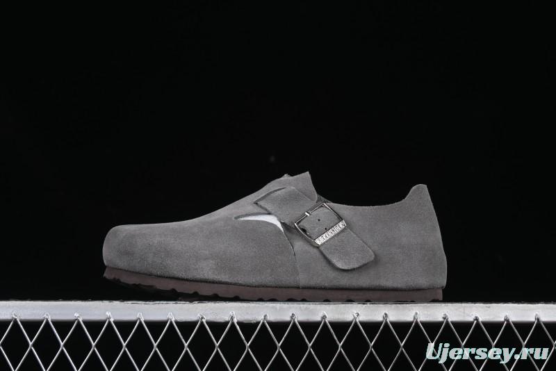 Birkenstock London BS Unisex Slip-On Comfort Shoes with Soft Suede Leather and Lambswool Insole - BS