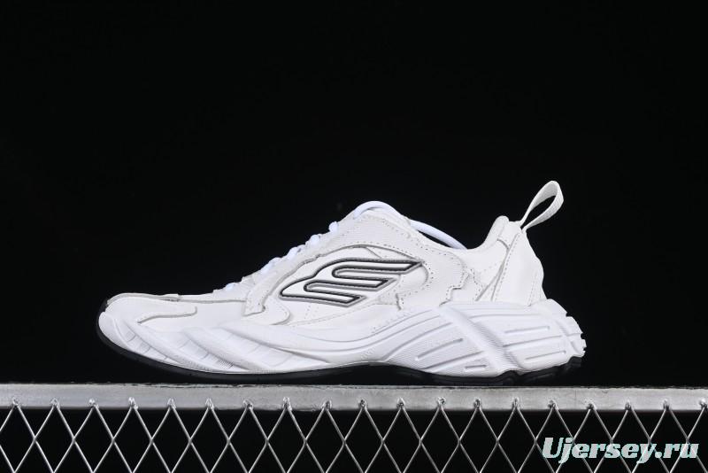 Balenciaga Monday Leather Round Toe Lace-Up Low-Top Lifestyle Sneakers - WDTSC9110