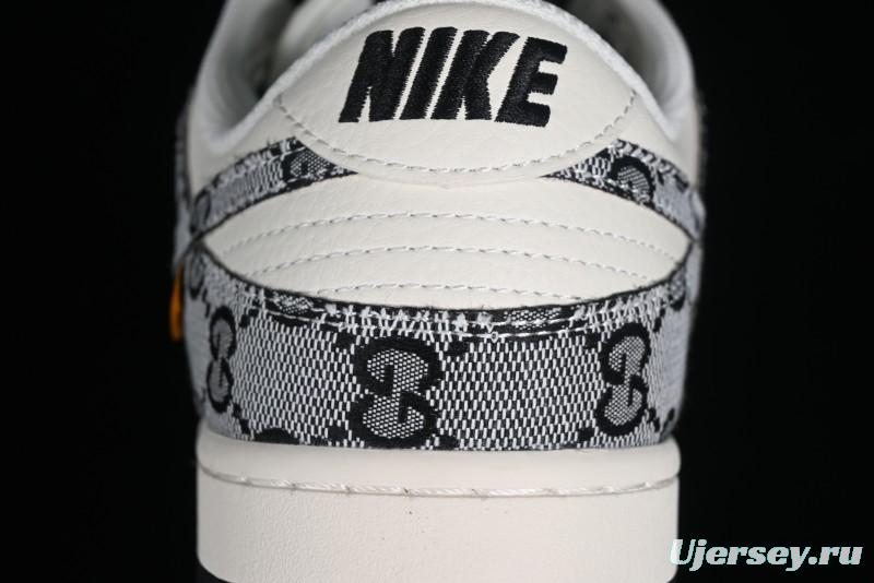 Nike SB Dunk Low Gucci Collaboration - Grey Pattern Anniversary High-End Custom Low-Top Casual Skate Shoes - BB9676-311