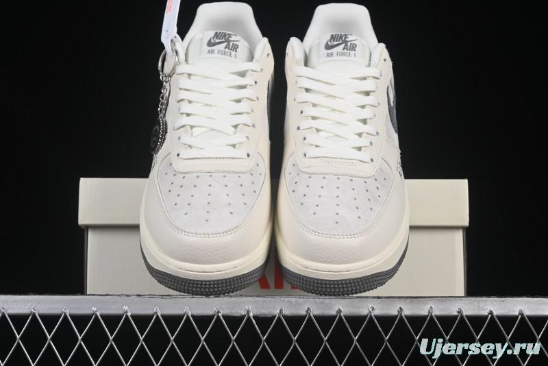 Nike Air Force 1 '07 Low Casual Sneakers in Light Grey with Custom Hardware - DF0188-036