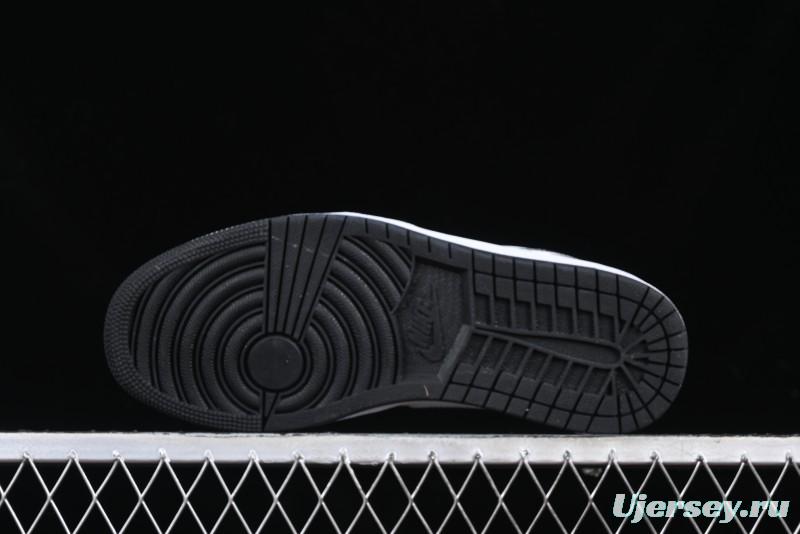 Nike Air Jordan 1 Low AJ1 Basketball Shoes in Black White Silver - 553558-131