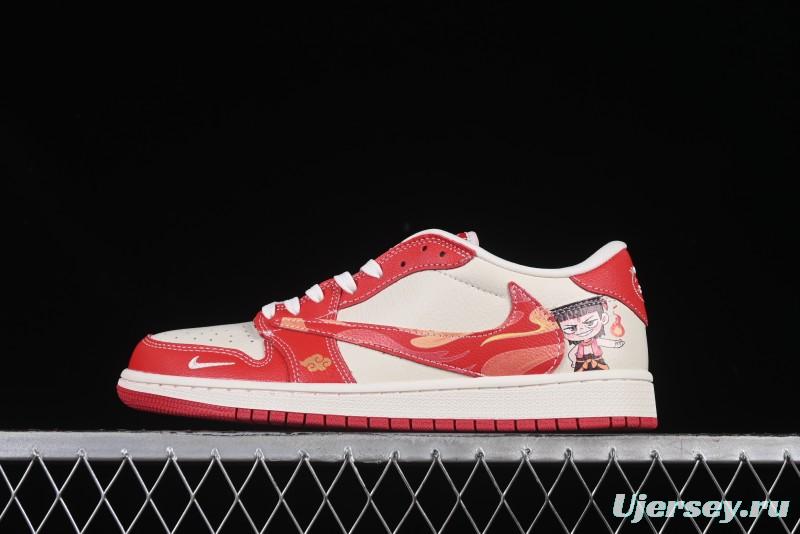 Nike Travis Scott x Fragment Design x Air Jordan 1 Low OG SP AJ1 Casual Sneakers - XS2025-088