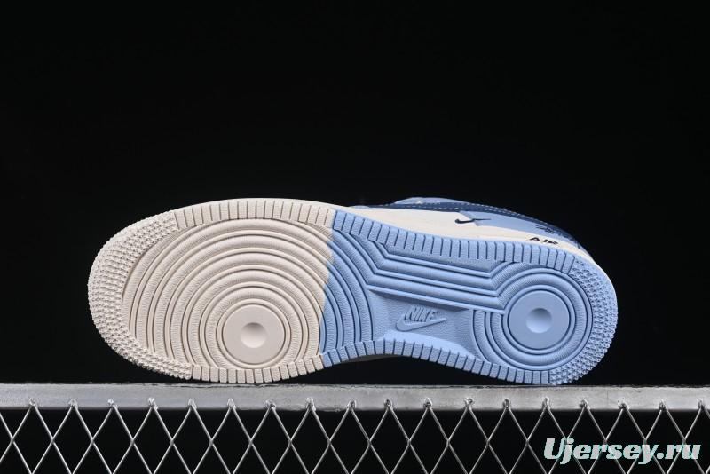 Nike Air Force 1 '07 Low Stussy Collaboration Dual-Tone Sky Blue Low-Top Casual Sneakers - XS1958-516