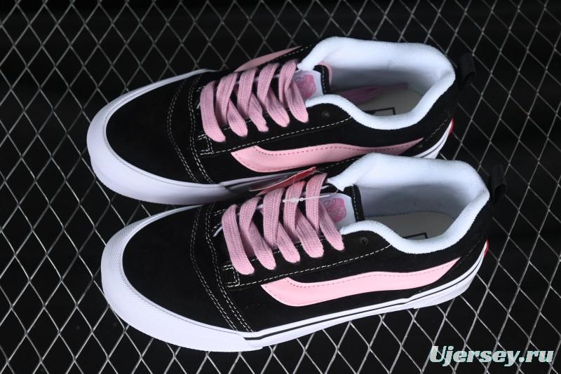 Vans Knu Skool Black Pink Color Comfortable Fashion Anti-Slip Wear-Resistant Low-Top Casual Skate Shoes - VN0009QCB9P