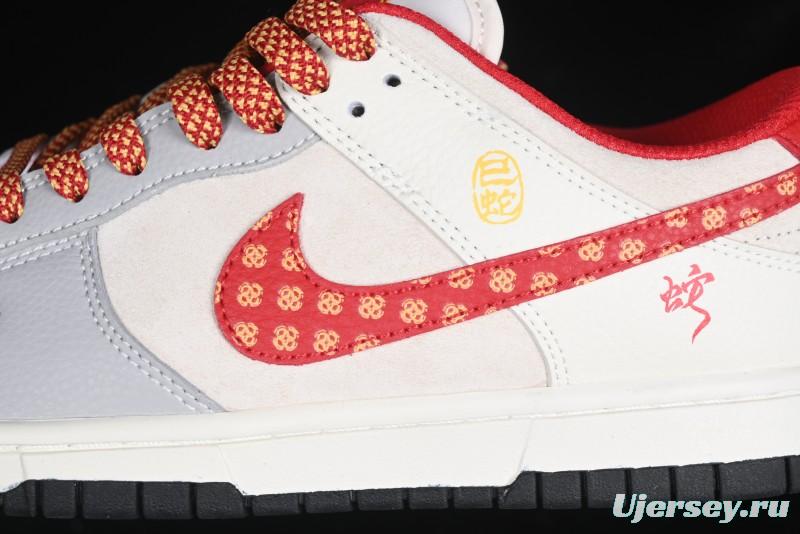 Nike SB Dunk Low Year of the Snake Series Monogram Red Swoosh Anniversary Custom Low-Top Casual Skate Shoes - DJ2024-081