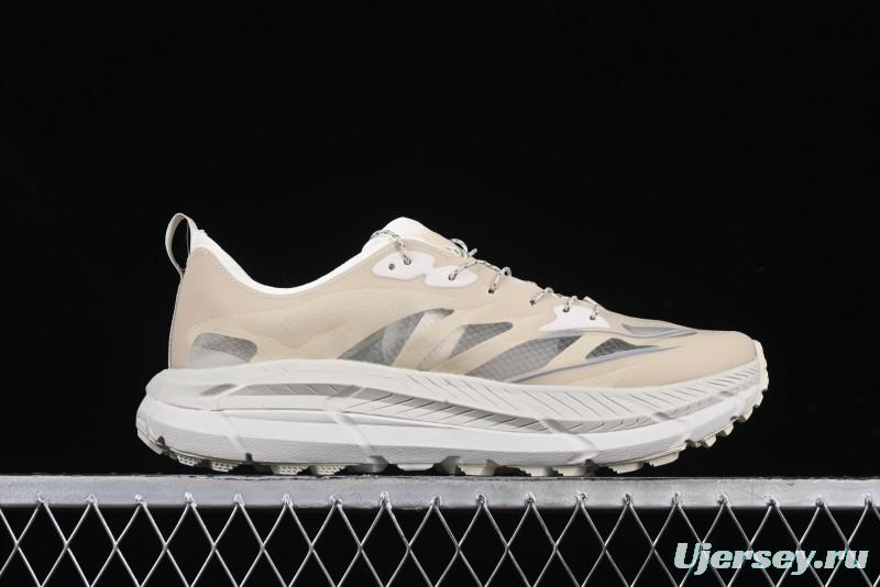 HOKA ONE ONE Satisfy Running Mafate Trail Low-Cut Cushioned Outdoor Hiking Shoes - 1157050 BONE