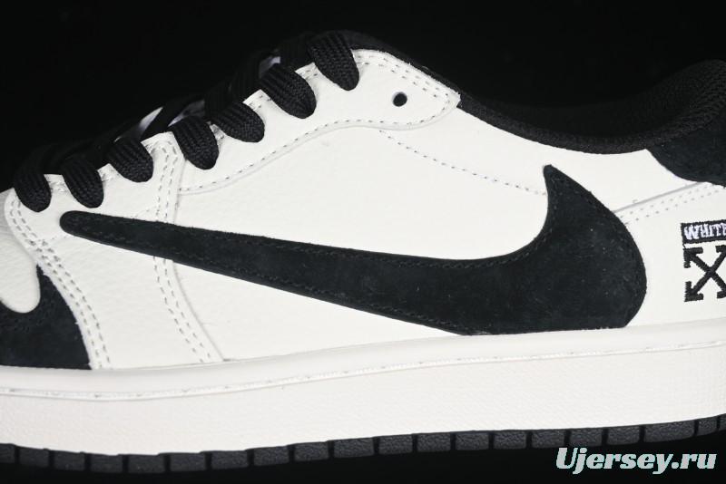 Nike Travis Scott x Fragment Design x Air Jordan 1 Low OG SP AJ1 Off-White Collaboration Casual Sneakers - DM7866-065