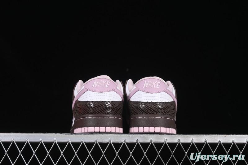 Nike Dunk Low Retro Sneakers in Grey Purple Snakeskin Leather - HV6932-299